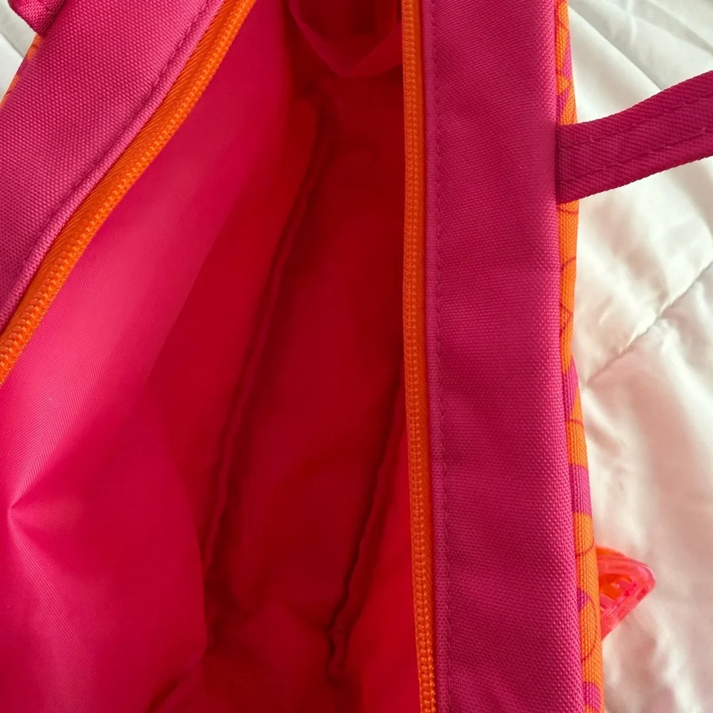 amika Bright Pink and Orange Floral Graphic Essentials Bag - Picture 4 of 4